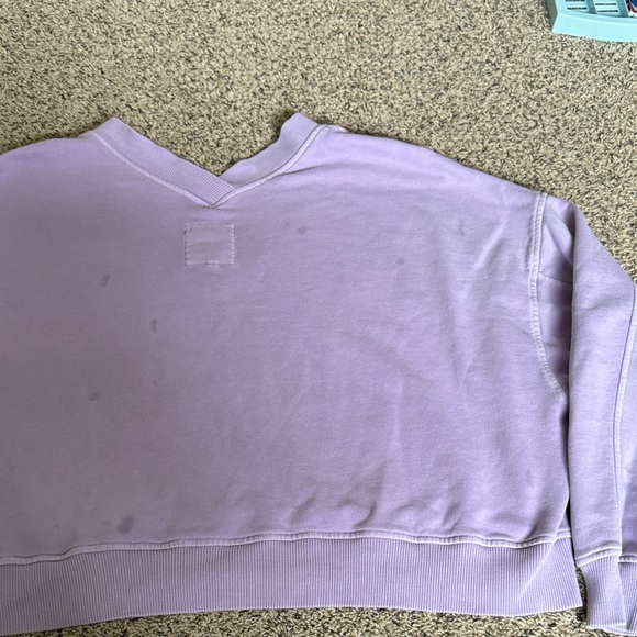 Aerie Lavender V-Neck Cropped Sweater - Picture 6 of 7